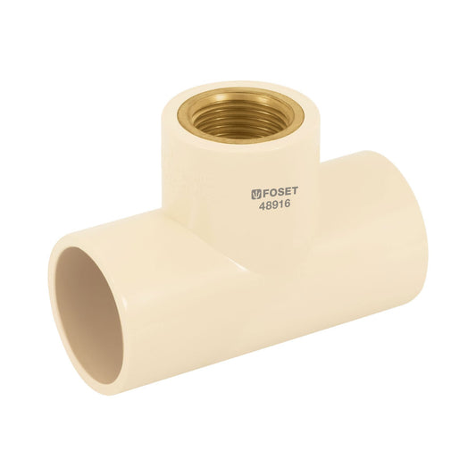 Tee reducida hembra de CPVC 1' x 1' x 1/2' inserto latón Caja con 10, 48916