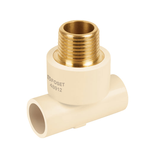 Tee reducida macho de CPVC 3/4' x 3/4' x 1/2' inserto latón Caja con 10, 48912
