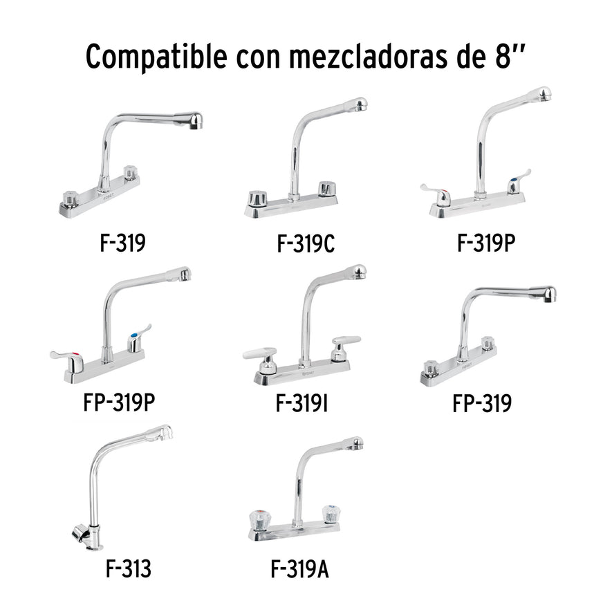 Cuello tipo cobra para mezcladora de fregadero, cromo, Basic, 49193