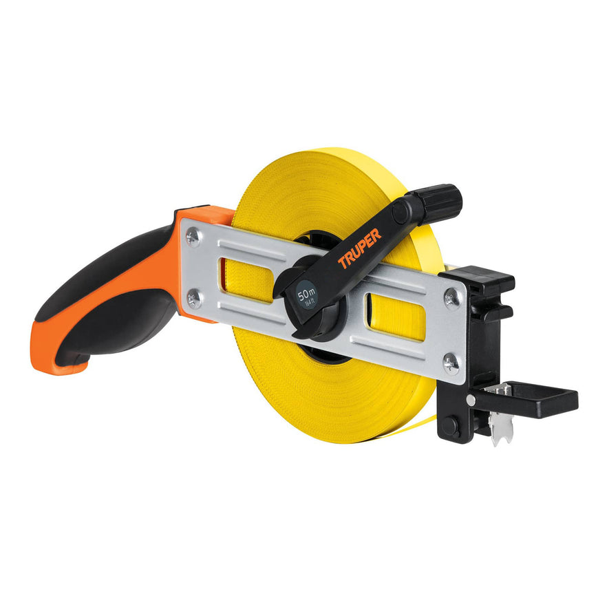 Cinta métrica larga 50 m, metálica, tipo cruceta, TRUPER, 12649