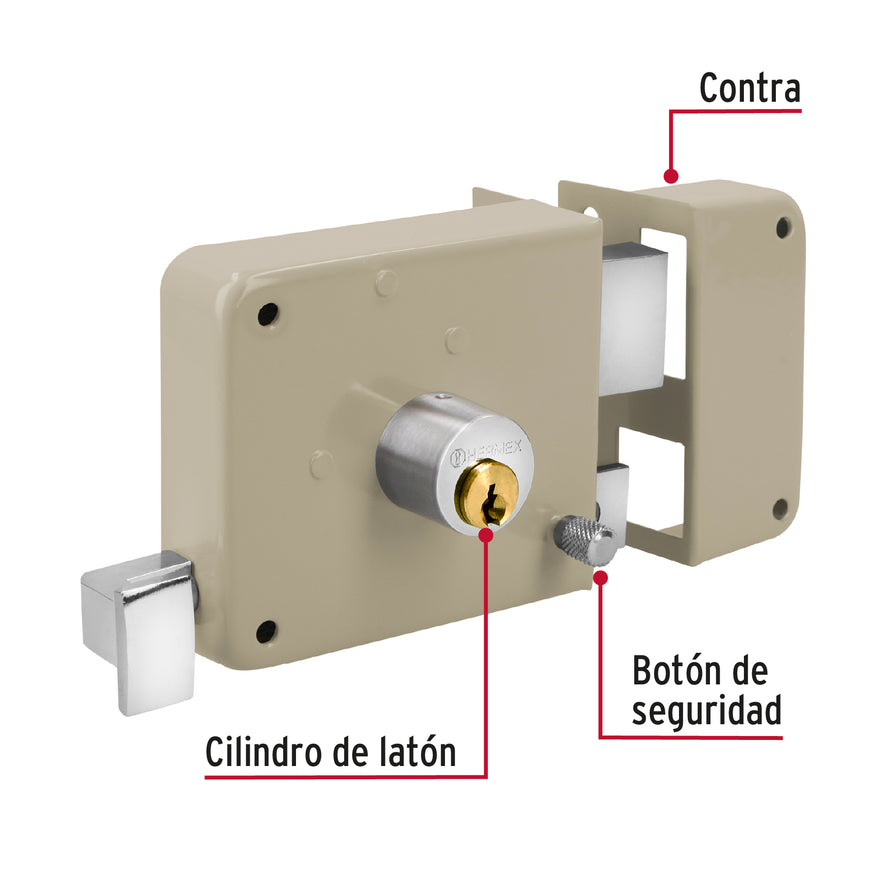 Cerradura sobreponer der instala-fácil, tradicional, blíster Caja con 3, 43585
