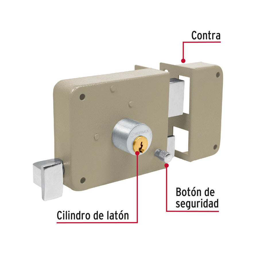 Cerradura sobreponer der instala-fácil, tradicional, caja Caja con 3, 43576