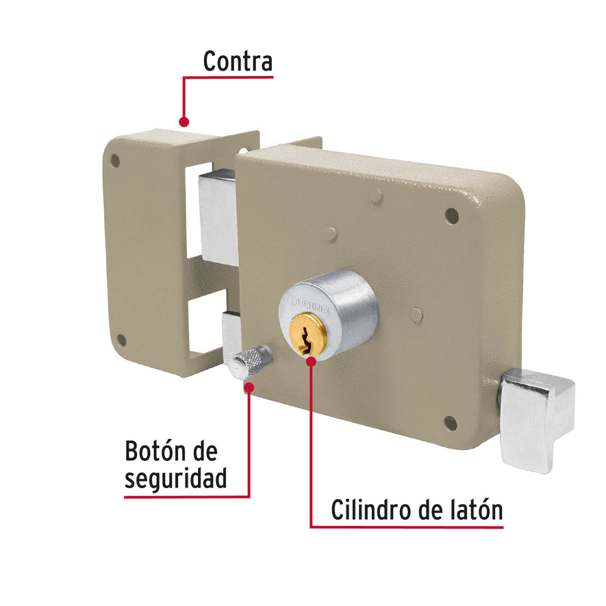 Cerradura sobreponer izq instala-fácil, tradicional, blíster Caja con 3, 43584
