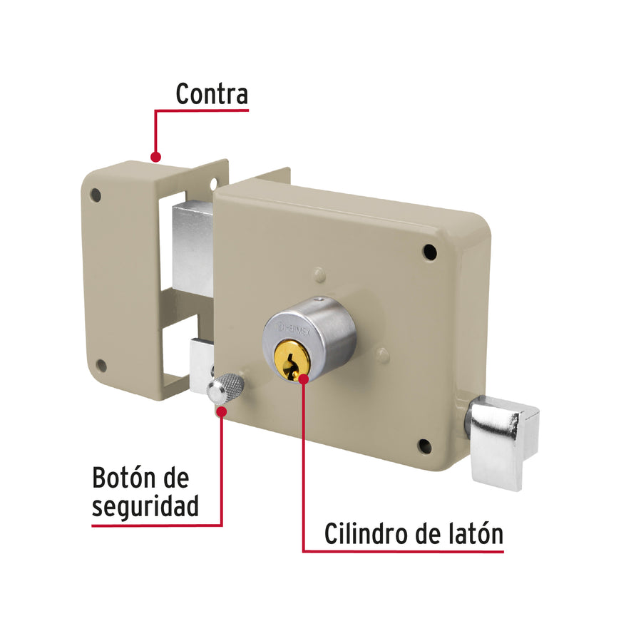 Cerradura sobreponer izq instala-fácil, tradicional, caja Caja con 3, 43575
