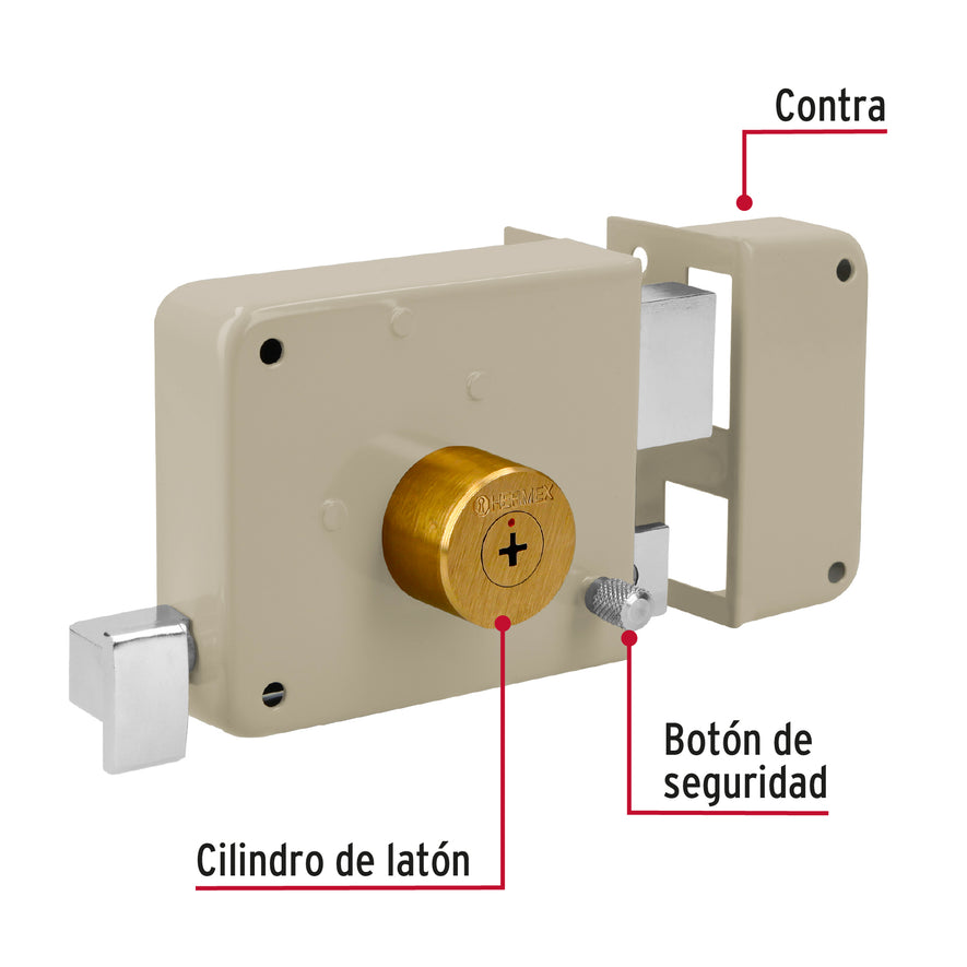 Cerradura sobreponer der instala-fácil, llave tetra, caja Caja con 3, 43578