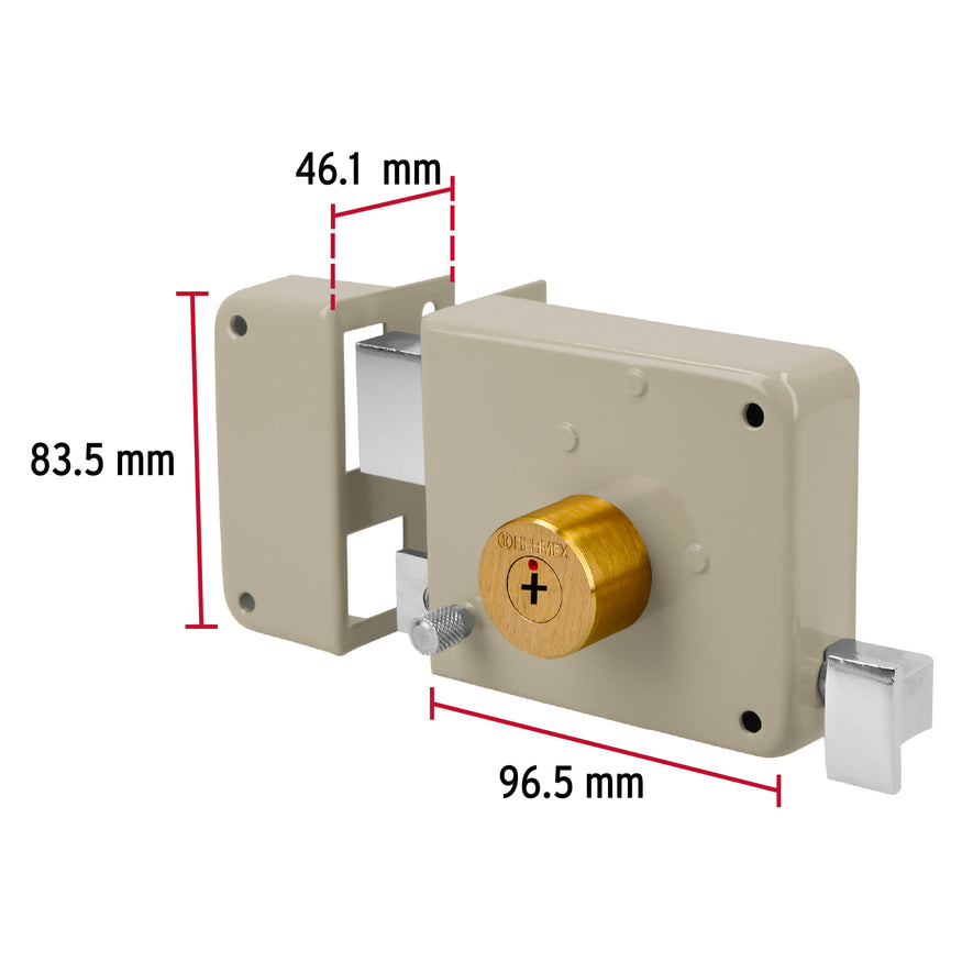 Cerradura sobreponer izq instala-fácil, llave tetra, blíster Caja con 3, 43586