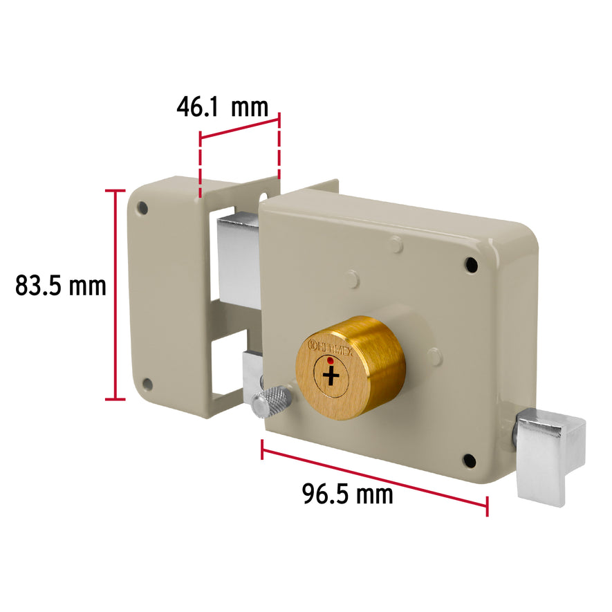 Cerradura sobreponer izq instala-fácil, llave tetra, caja Caja con 3, 43577