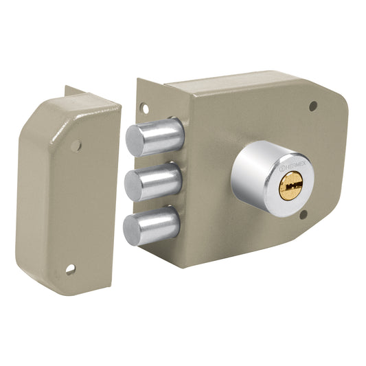 Cerradura sobreponer 3 barras instalafácil, llave puntos, 43488