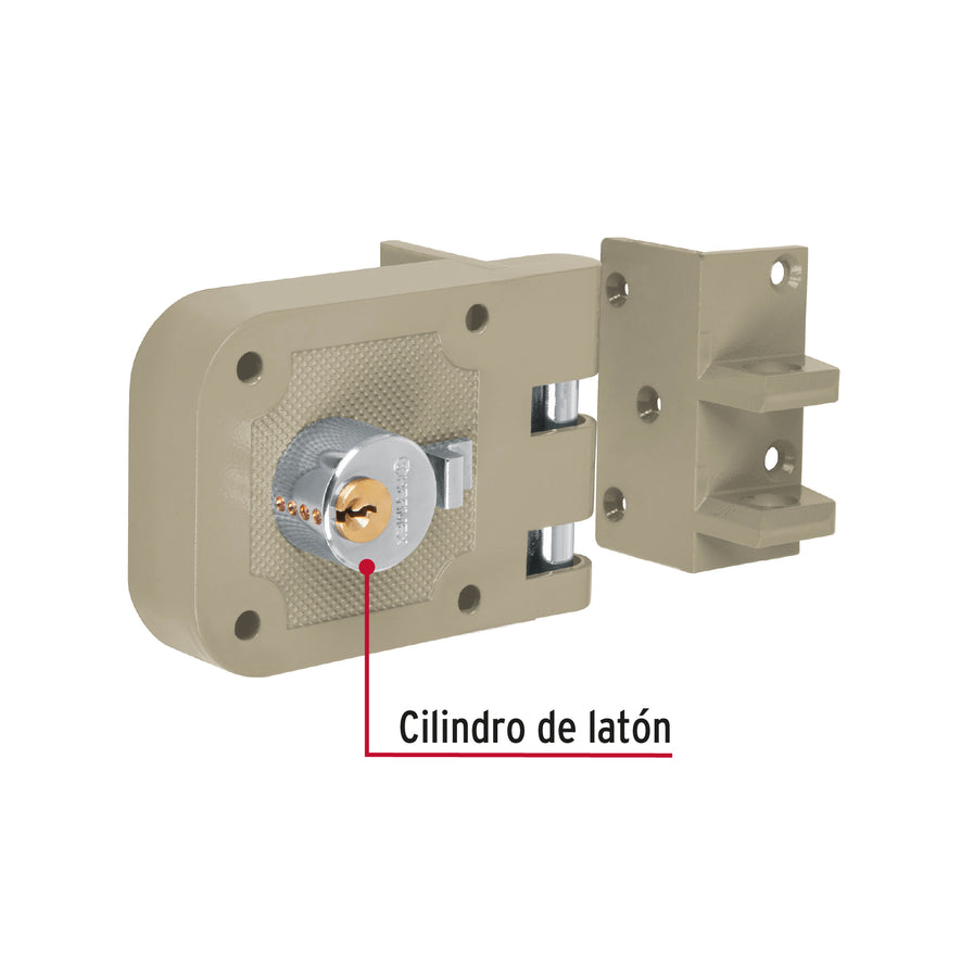 Cerradura sobreponer, puerta corrediza, instala-fácil, der. Caja con 2, 43490