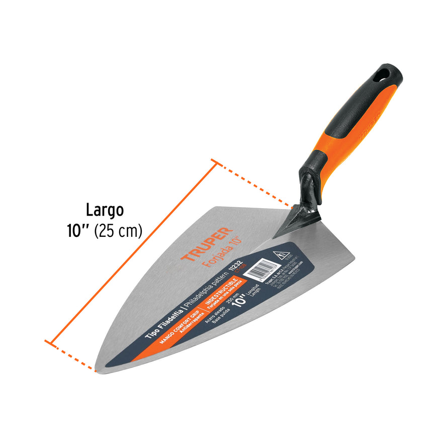 Cuchara p/ albañil 10' forjada tipo Filadelfia, Comfort Grip Caja con 3, 11232