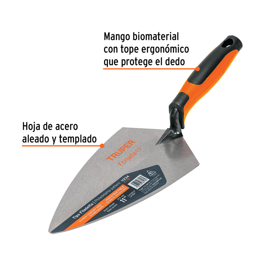 Cuchara p/ albañil 11' forjada tipo Filadelfia, Comfort Grip Caja con 3, 11234