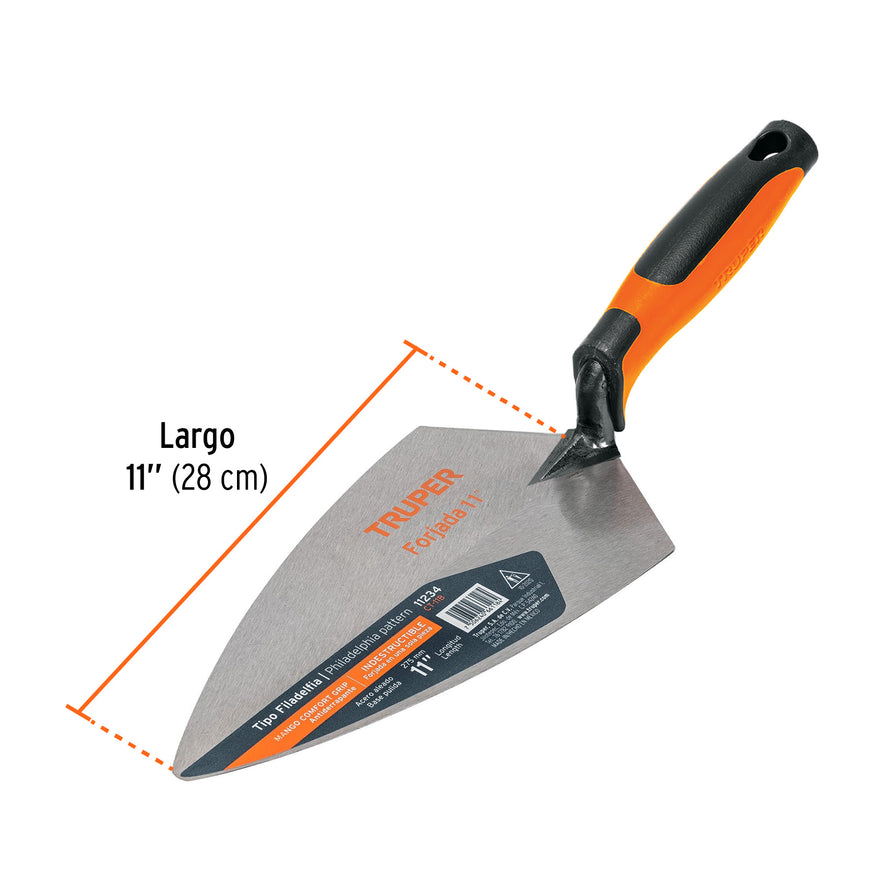 Cuchara p/ albañil 11' forjada tipo Filadelfia, Comfort Grip Caja con 3, 11234
