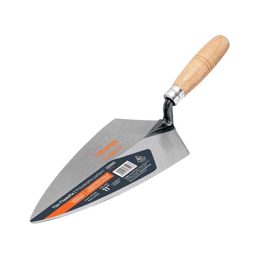 Cuchara para albañil 11' forjada tipo Filadelfia, TRUPER Caja con 3, 12993