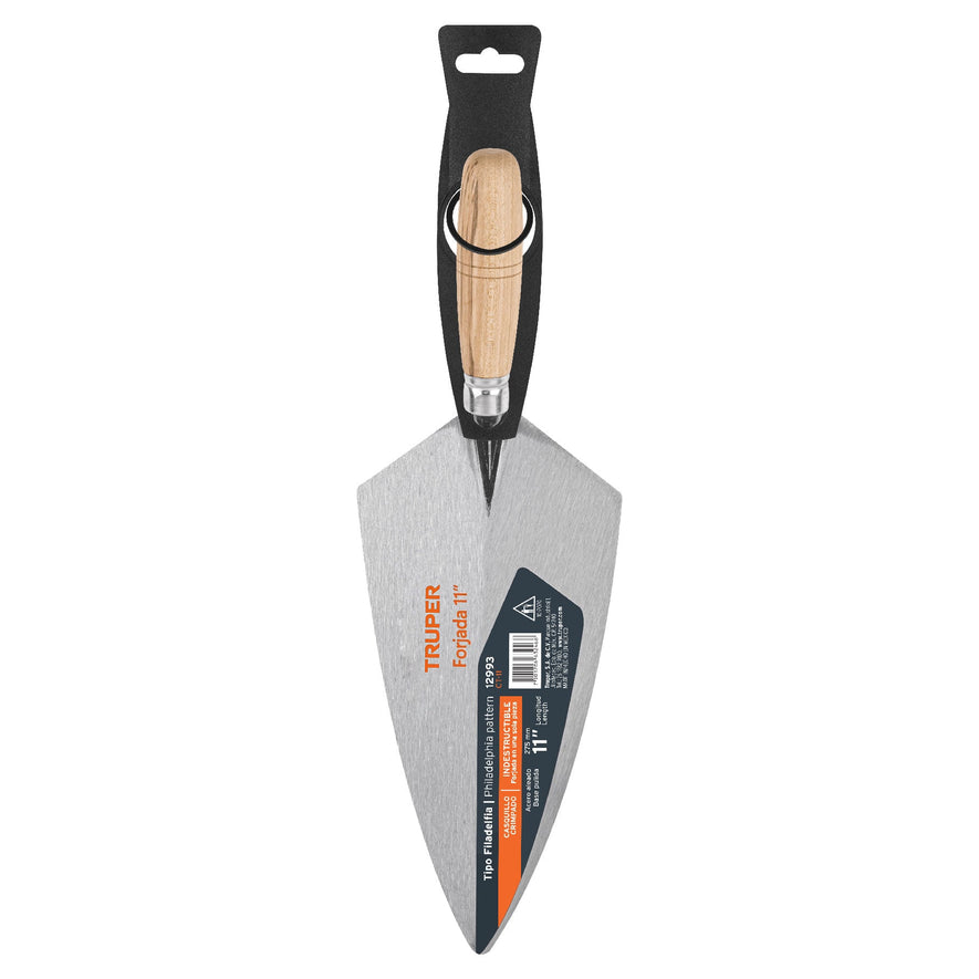 Cuchara para albañil 11' forjada tipo Filadelfia, TRUPER Caja con 3, 12993