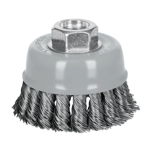 Carda copa 3' alambre trenzado grueso, Multi-rosca, Truper Caja con 4, 100854