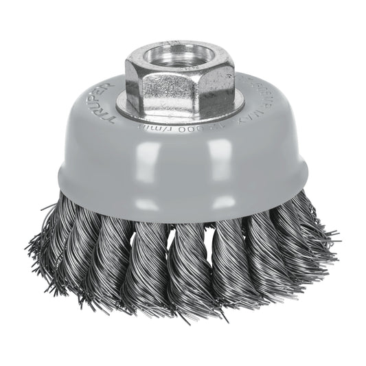 Carda copa 3' alambre trenzado fino, Multi-rosca, Truper Caja con 4, 100851