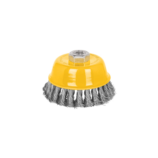 Carda copa 4' alambre trenzado fino, eje 5/8'-11, Pretul Caja con 4, 28258