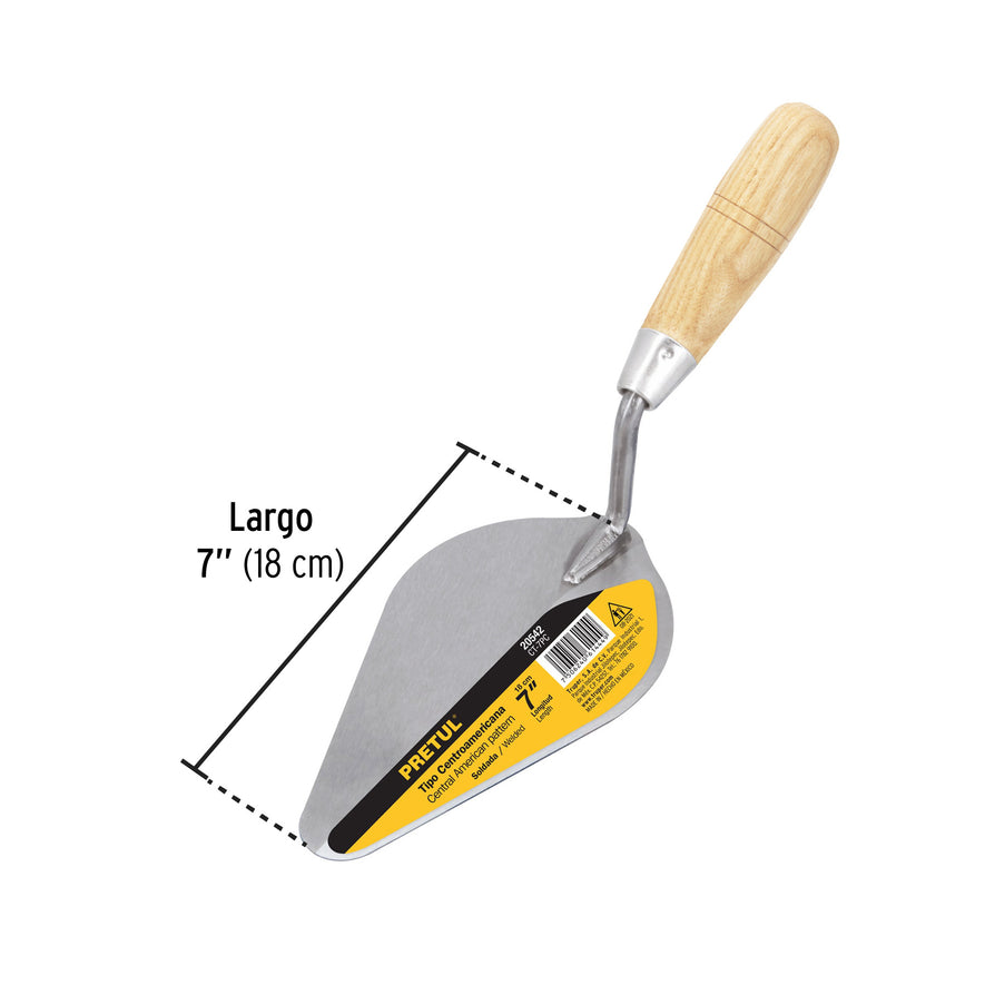 Cuchara para albañil 7' tipo centroamericana, Pretul Caja con 6, 20542