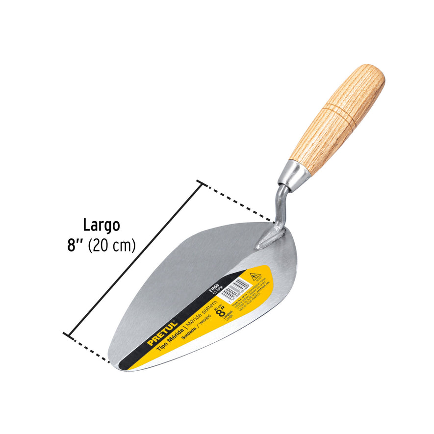 Cuchara para albañil 8' tipo Mérida, Pretul Caja con 6, 21058