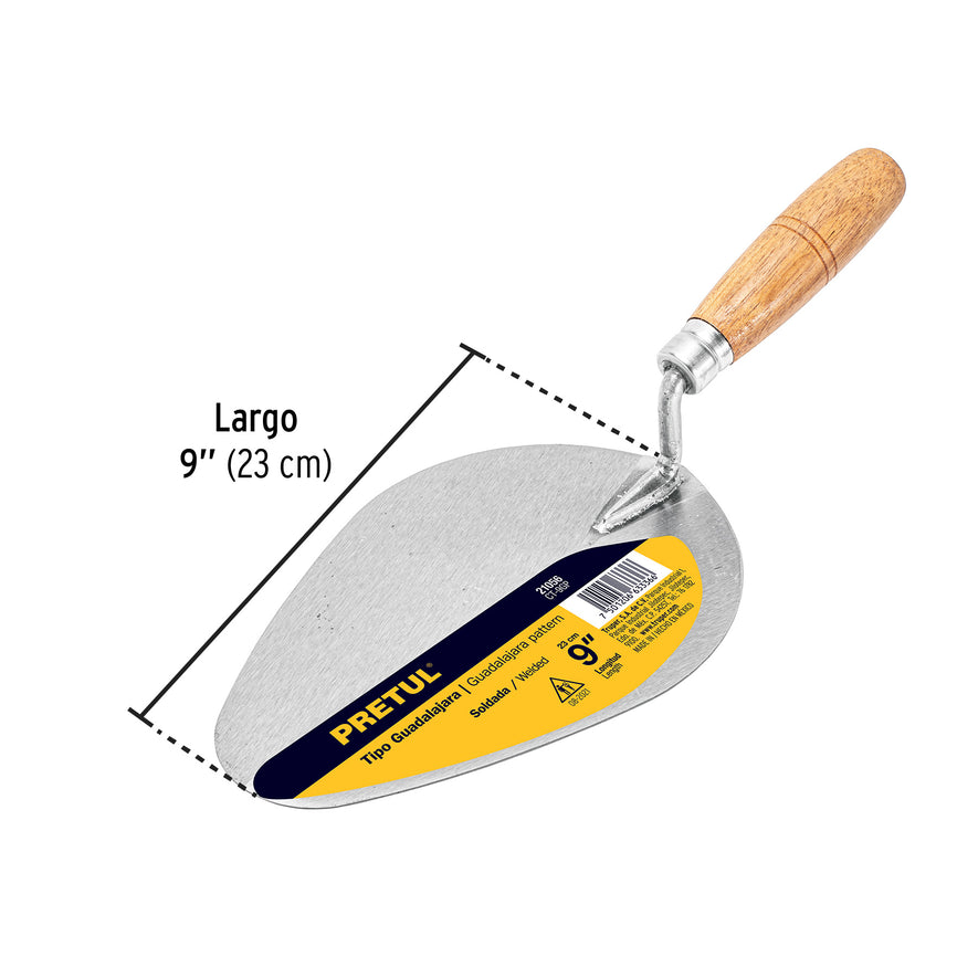 Cuchara para albañil 9' tipo Guadalajara, Pretul Caja con 6, 21056