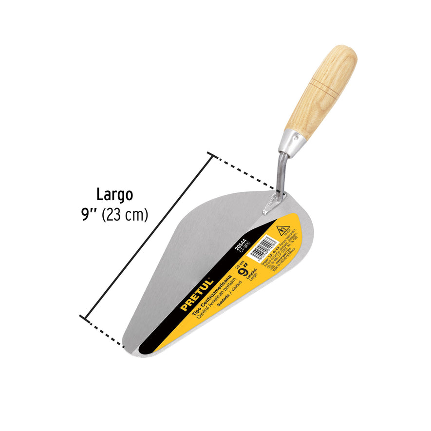 Cuchara para albañil 9' tipo centroamericana, Pretul Caja con 6, 20544