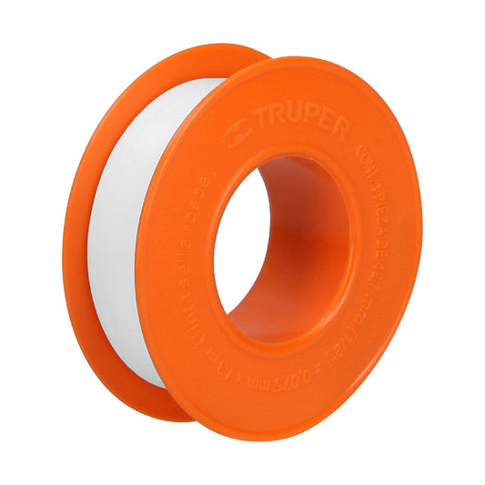 Cinta sella roscas 1/2' X 13 m de largo, uso general, Truper Caja con 10, 12512