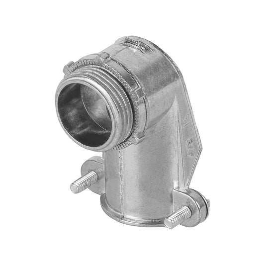 Conector curvo 3/4' para tubo flexible metálico, Volteck Caja con 10, 47344