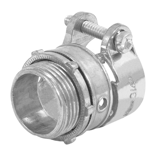 Conector recto 3/4' para tubo flexible metálico, Volteck Caja con 10, 47341