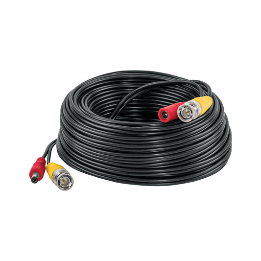 Cable Video y Energía Tipo Siamés CCTV, 20 metros, Volteck Caja con 4, 49789
