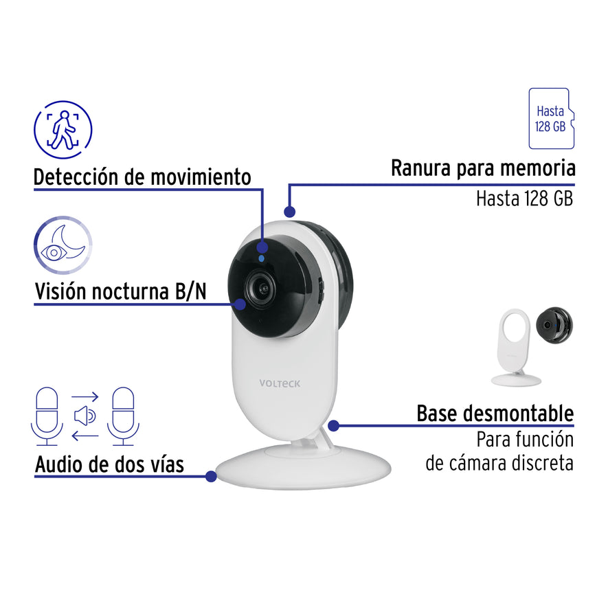 Cámara WiFi Fija 2MP, Volteck, 49558