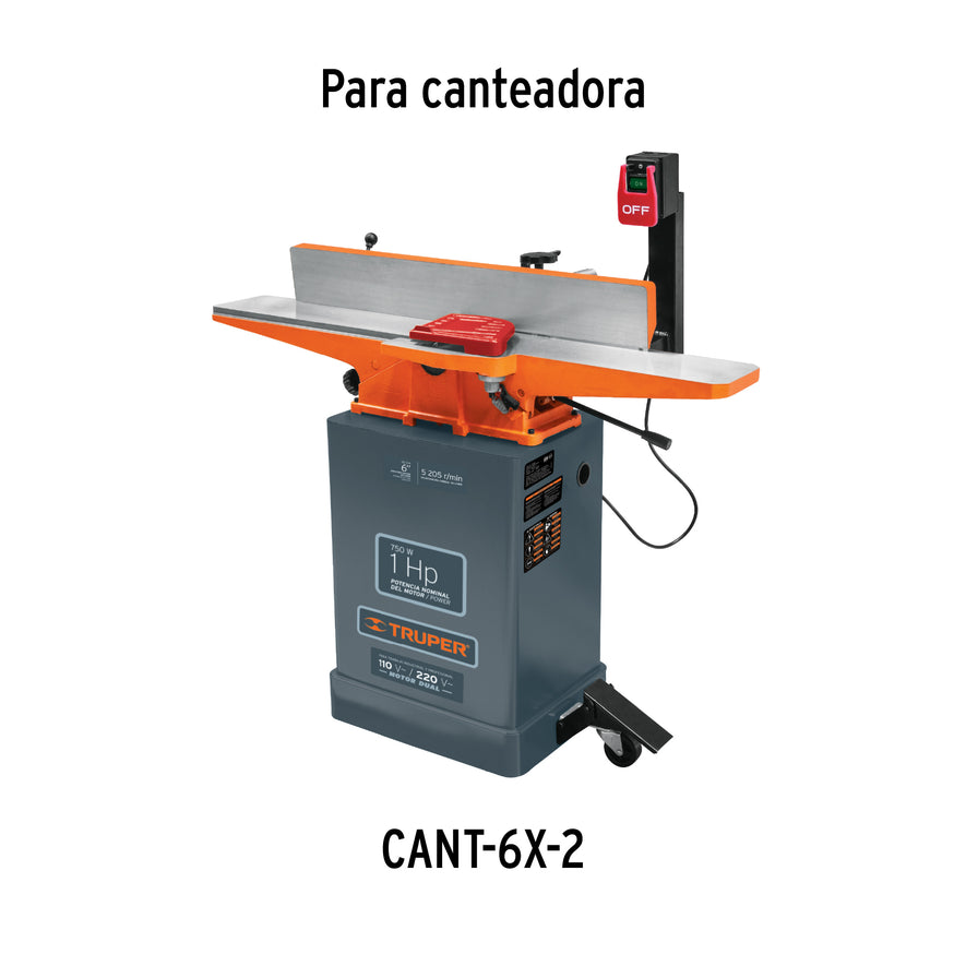 Cuchillas para canteadora CANT-6X-2, 3 pzs en caja, TRUPER, 16919