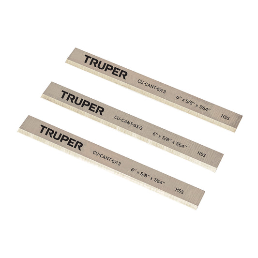 Cuchillas para canteadora CANT-6X, 3 pzs en caja, TRUPER, 102160