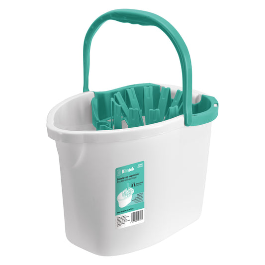 Cubeta plástica con exprimidor, 8L Klintek Caja con 4, 55961