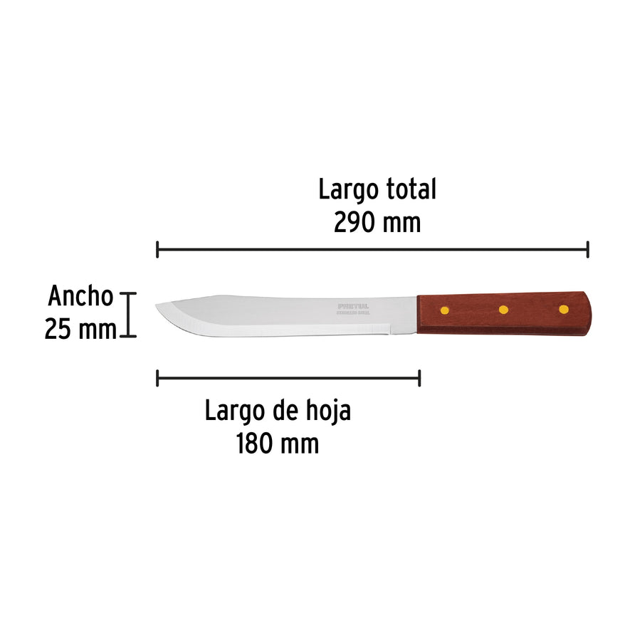 Cuchillo cebollero 7' mango de madera, Pretul Caja con 6, 23077
