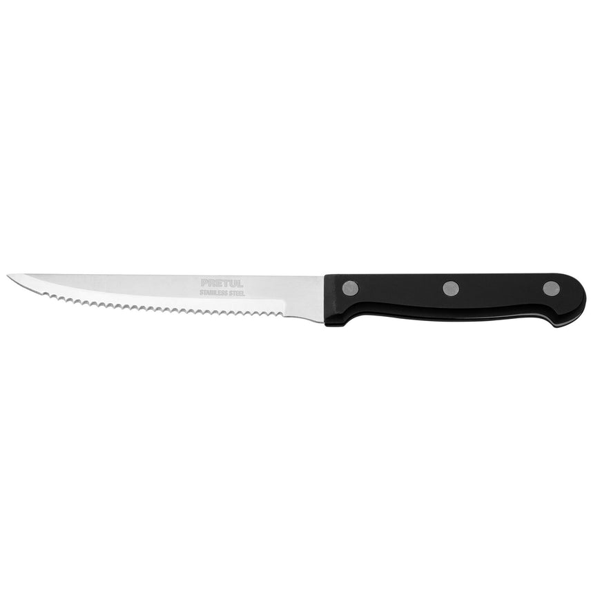 Cuchillo con sierra para asado 5' mango de plástico, Pretul Caja con 6, 23092