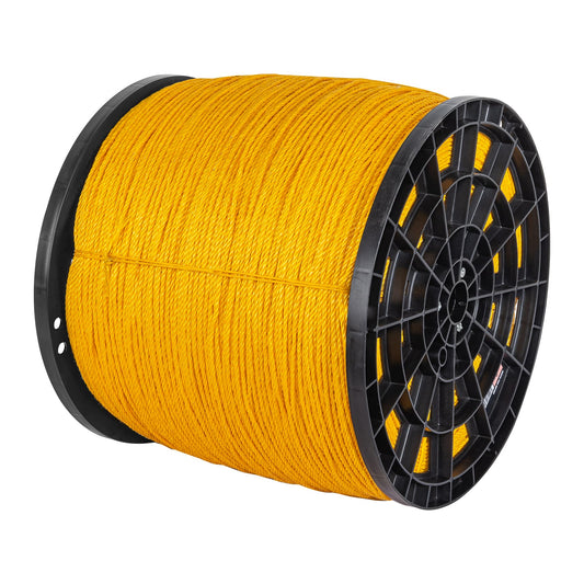 Metro de cuerda amarilla de polipropileno 4mm, carrete 2380m Caja con 2380, 40174