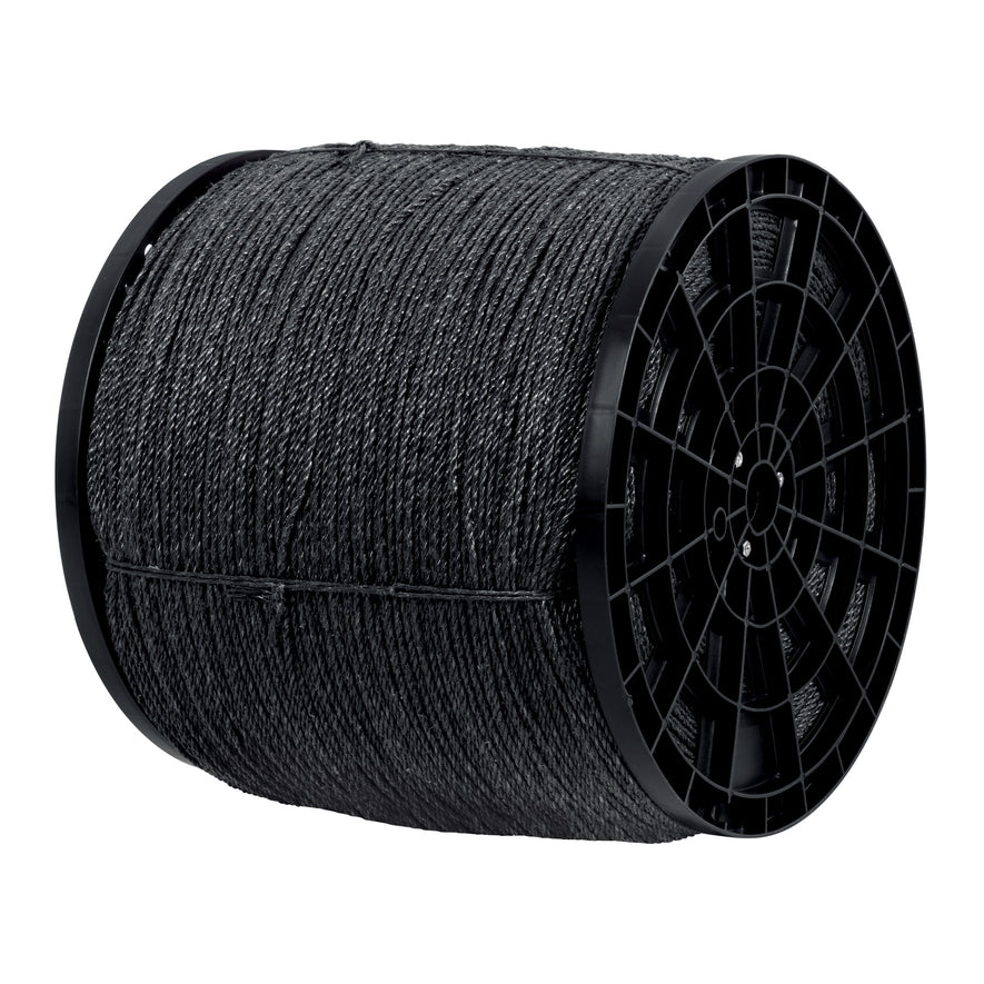 Kilo de cuerda negra de polipropileno 4 mm, carrete 20kg Caja con 20, 40762