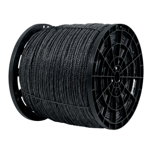 Kilo de cuerda negra de polipropileno 6 mm, carrete 20kg Caja con 20, 40763