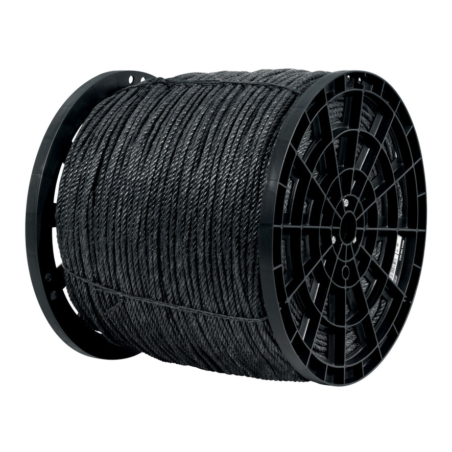 Kilo de cuerda negra de polipropileno 6 mm, carrete 20kg Caja con 20, 40763