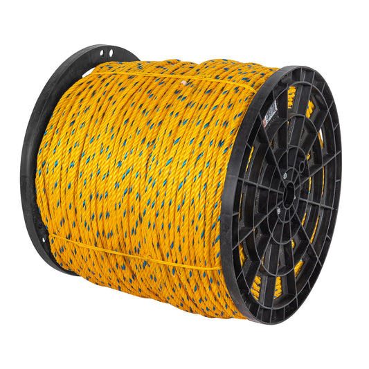 Metro de cuerda amarilla de polipropileno 8mm, carrete 640m Caja con 640, 40176