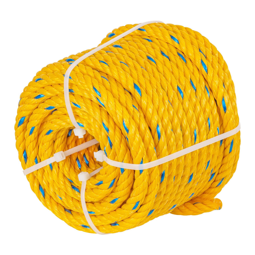 Metro de cuerda amarilla de polipropileno 10 mm, rollo 22m Caja con 6m, 40095