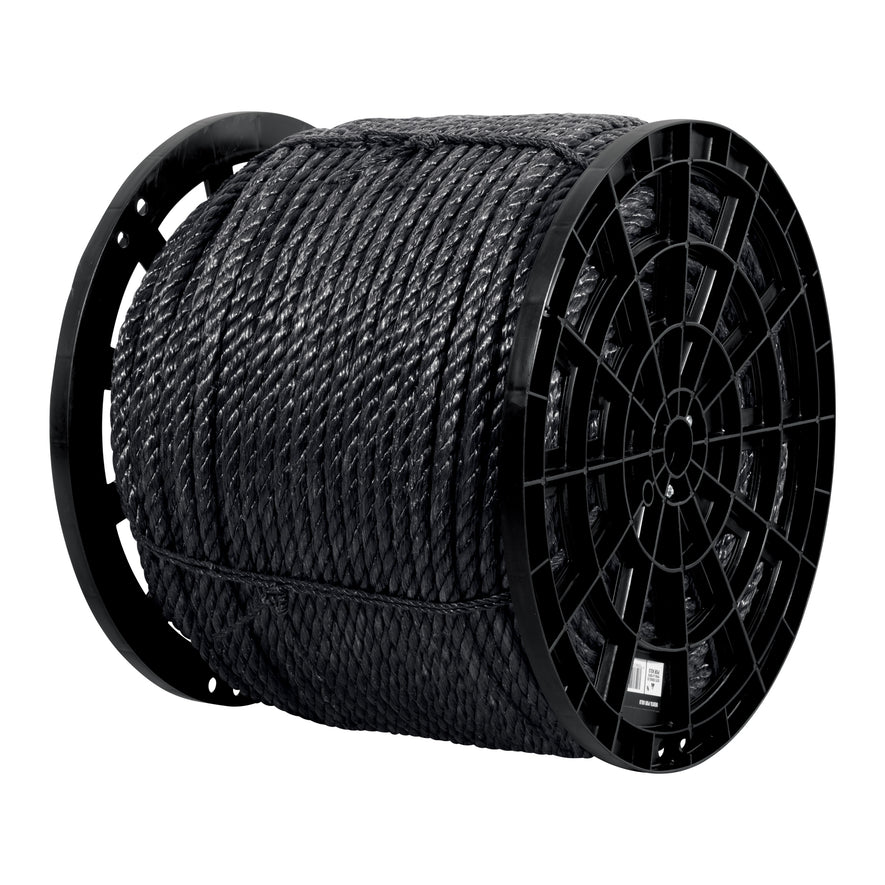 Kilo de cuerda negra de polipropileno 16 mm, carrete 30kg Caja con 30, 40768