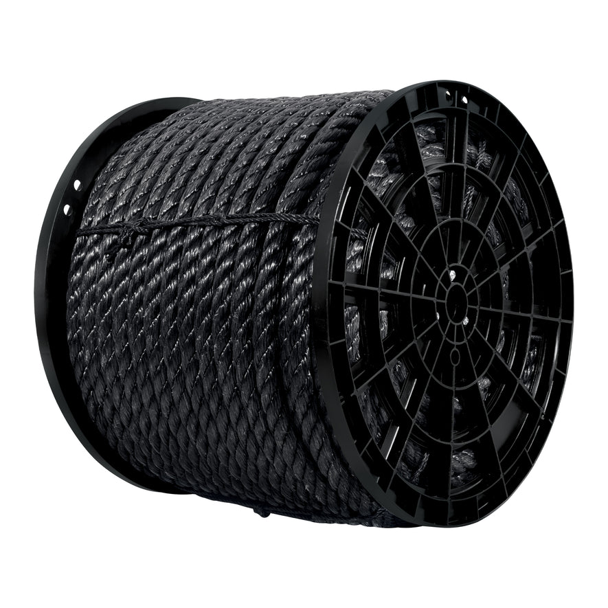 Kilo de cuerda negra de polipropileno 25 mm, carrete 30kg Caja con 30, 40770