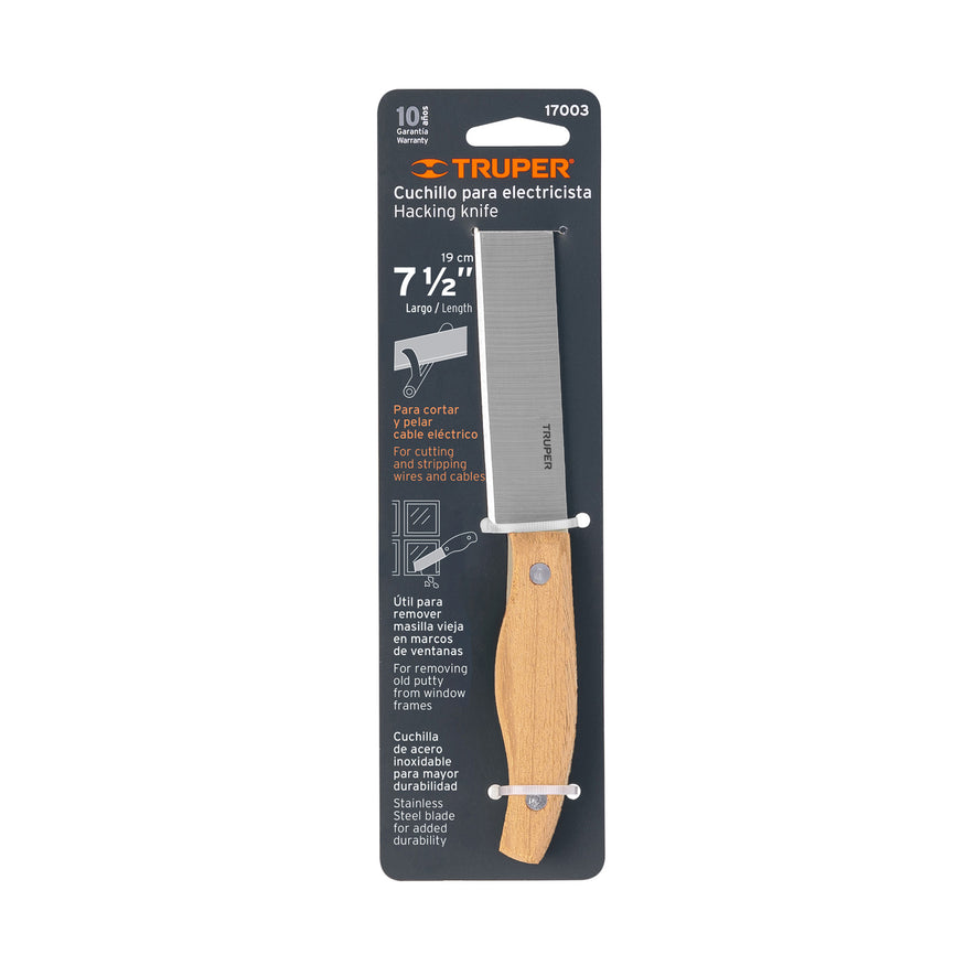 Cuchillo 7-1/2' para electricista, Truper Caja con 6, 17003