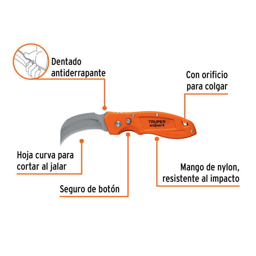 Cuchillo abatible 7' para linóleo con mango de nylon, Expert Caja con 6, 12725