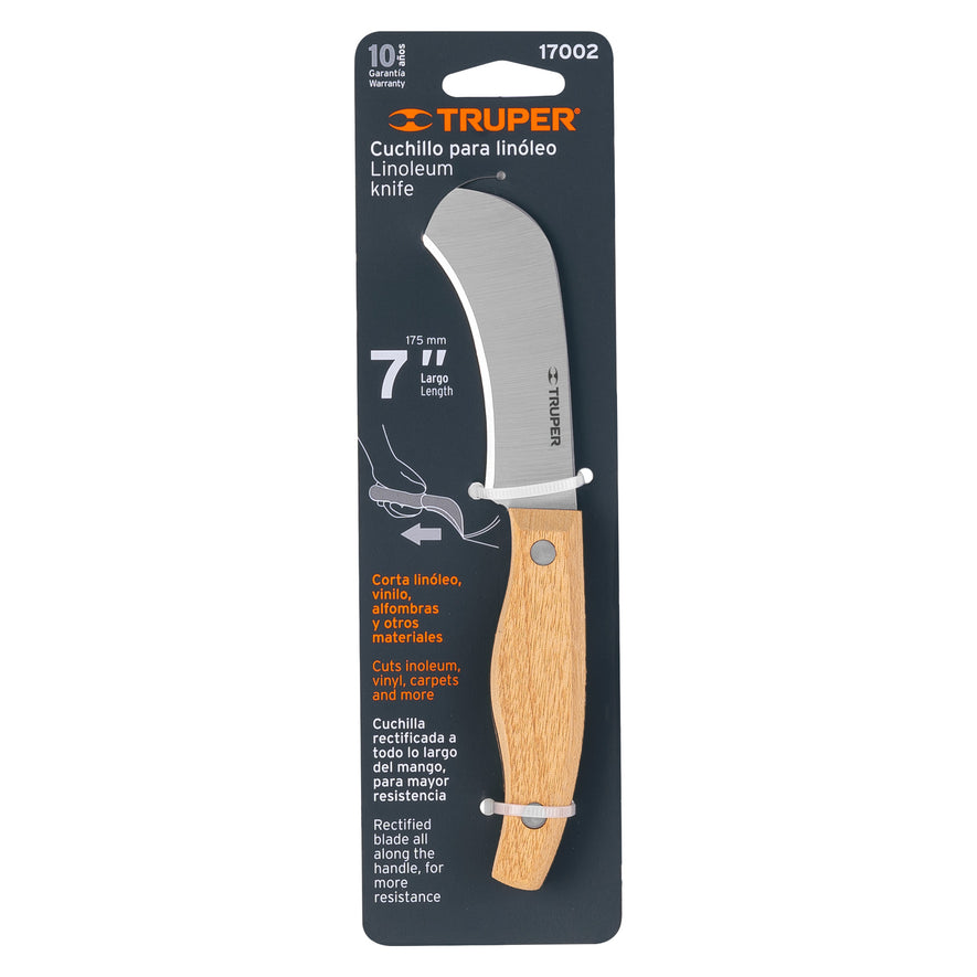 Cuchillo 7' para linóleo, Truper Caja con 6, 17002