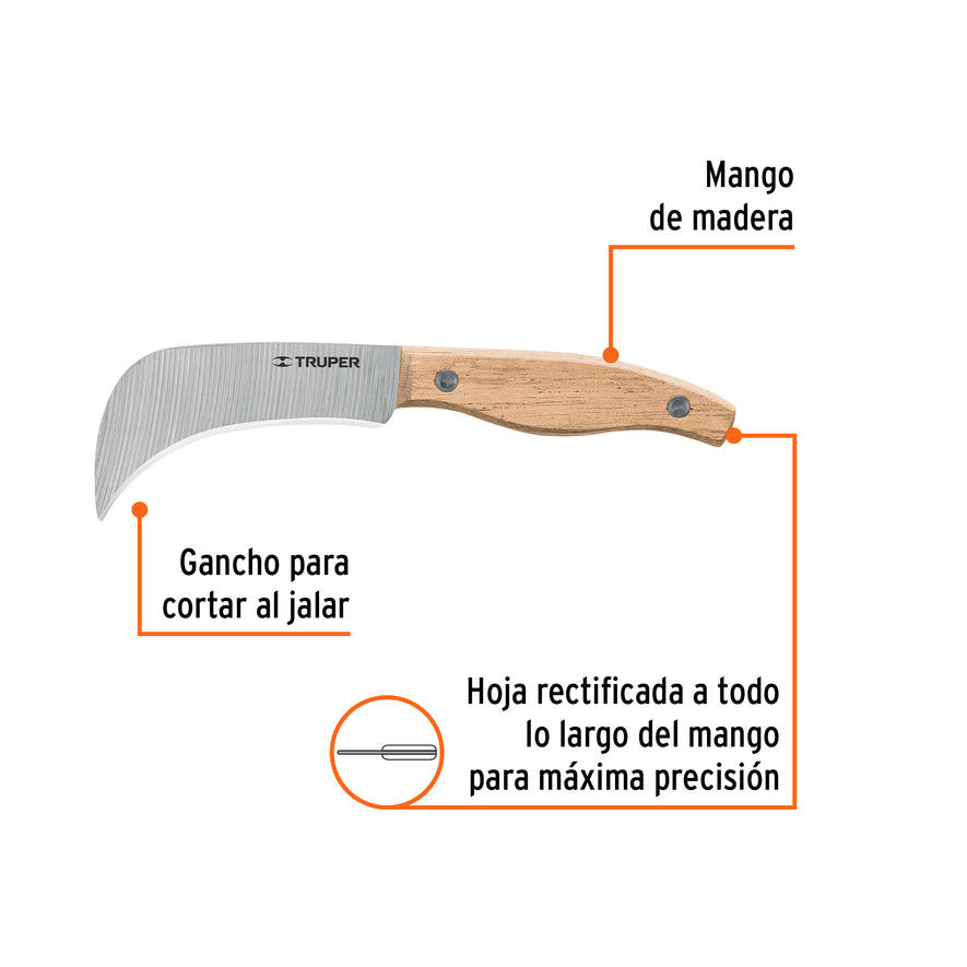 Cuchillo 7' para linóleo, Truper Caja con 6, 17002