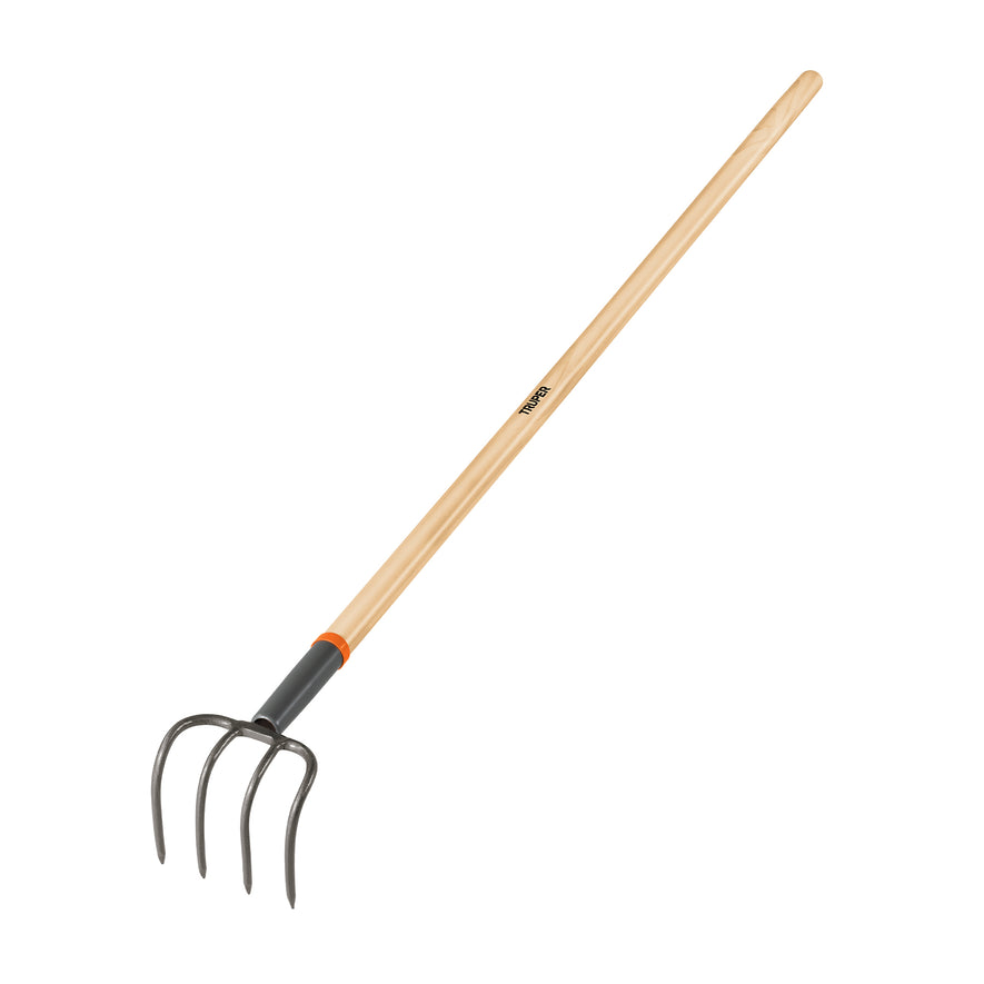 Cultivador forjado de 4 dientes para jardín, mango de 54' Caja con 3, 10568