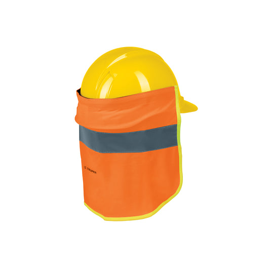 Cubrenuca para casco, naranja con reflejante, Truper Caja con 4, 12355