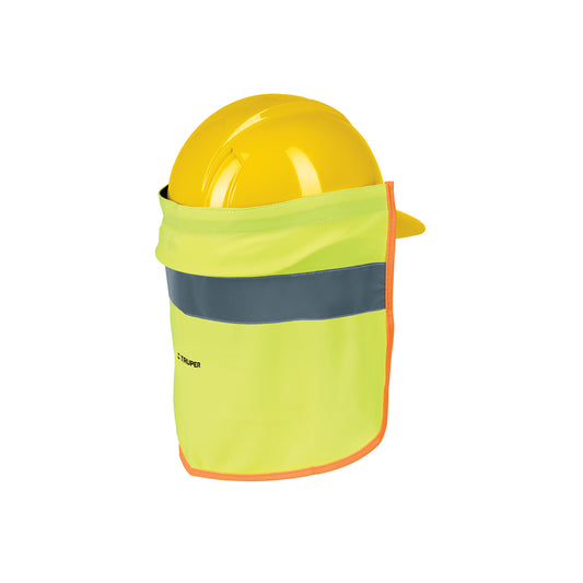 Cubrenuca para casco, verde con reflejante, Truper Caja con 4, 13165